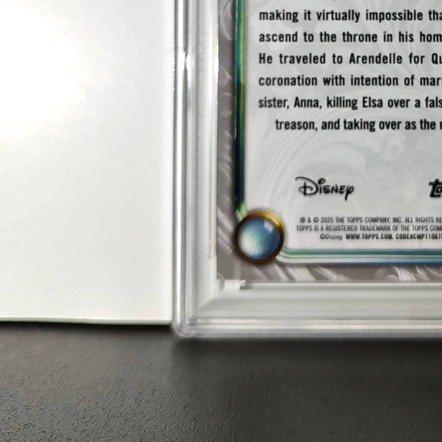 Hans 2025 Topps Disney Wonder #85 Winter Variant Card Frozen PSA 9
