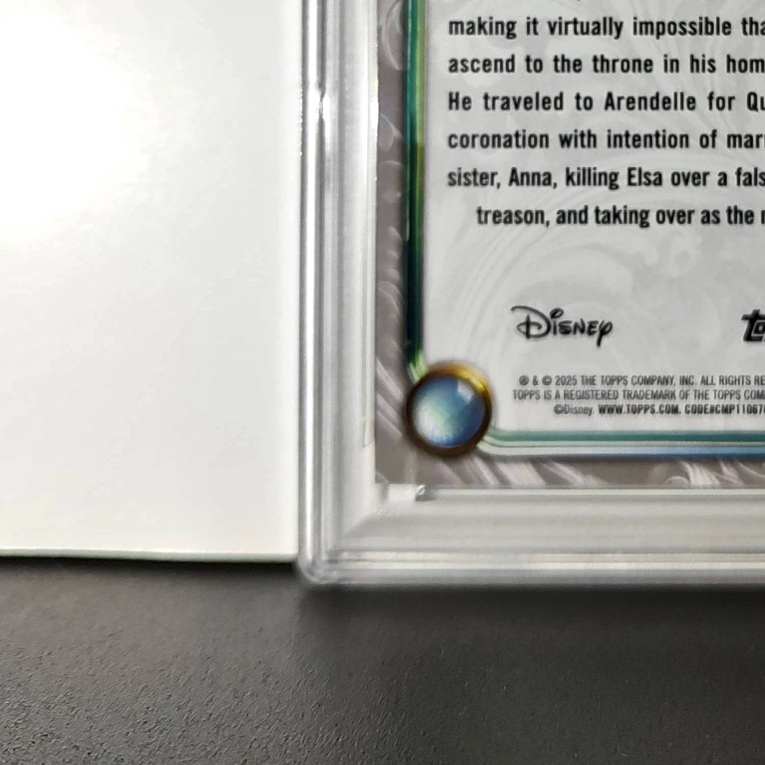 Hans 2025 Topps Disney Wonder #85 Winter Variant Card Frozen PSA 9