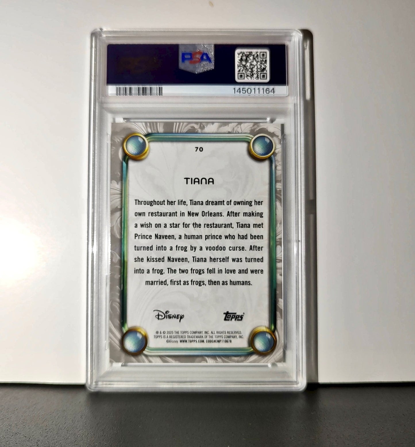 Tiana 2025 Topps Disney #70 Winter Variant Card The Princess and the Frog PSA 8