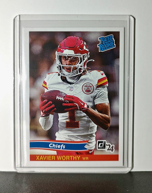 Xavier Worthy Rookie 2024 Panini Rated Rookie Retro NFL #23 KC Chiefs 1 of 890