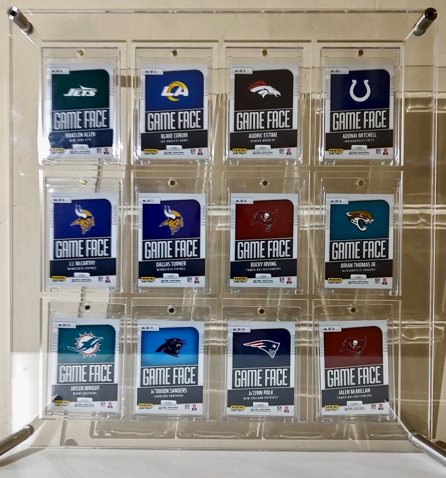 2024 Panini NFL Game Face Complete 36 Card Rookie Card Set 1/331 & Displays