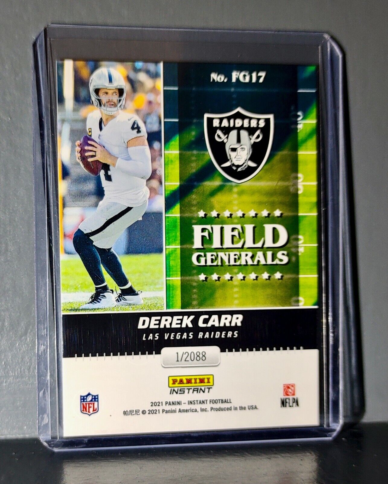 Derek Carr 2021 Panini NFL Instant Field Generals #17 Rookie Card 1 of 2088