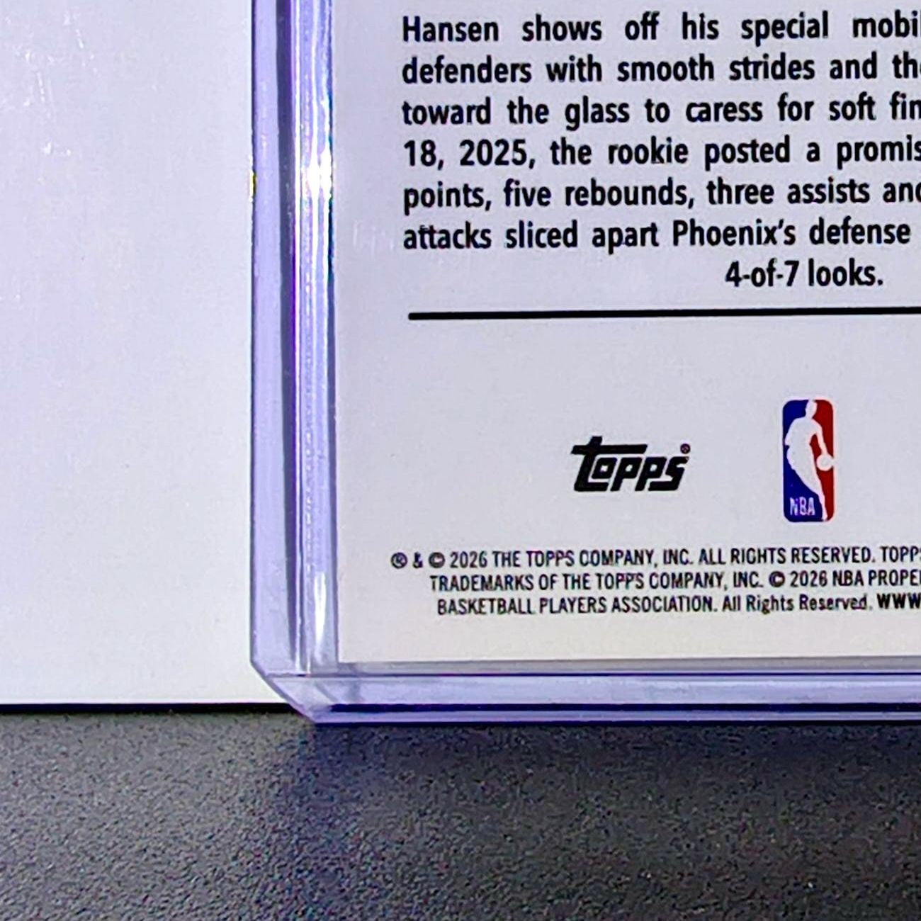 Yang Hansen Rookie 2025-26 NBA Topps Chrome Update #166 Card Trail Blazers