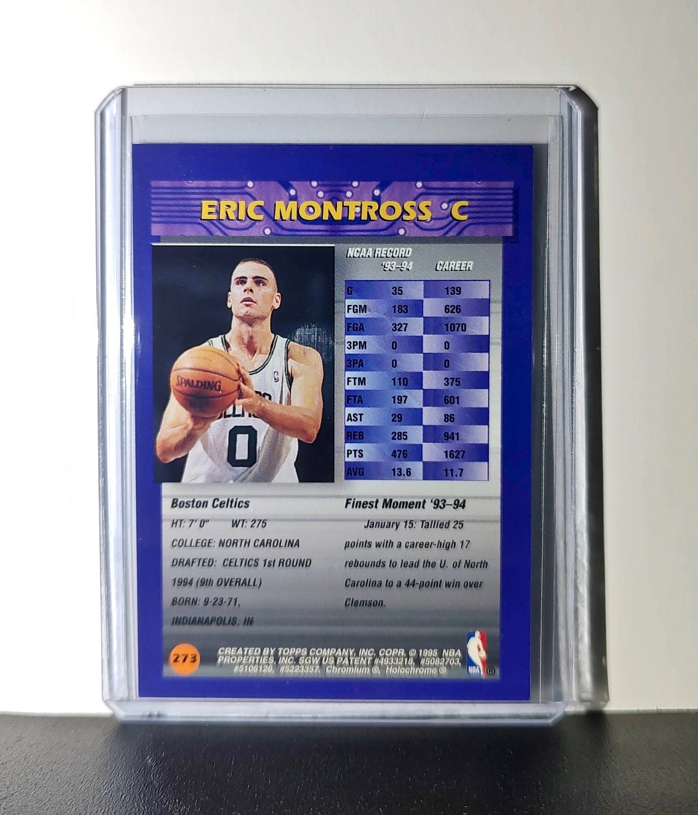 Eric Montross Rookie 1994-95 Topps Finest #273 Card