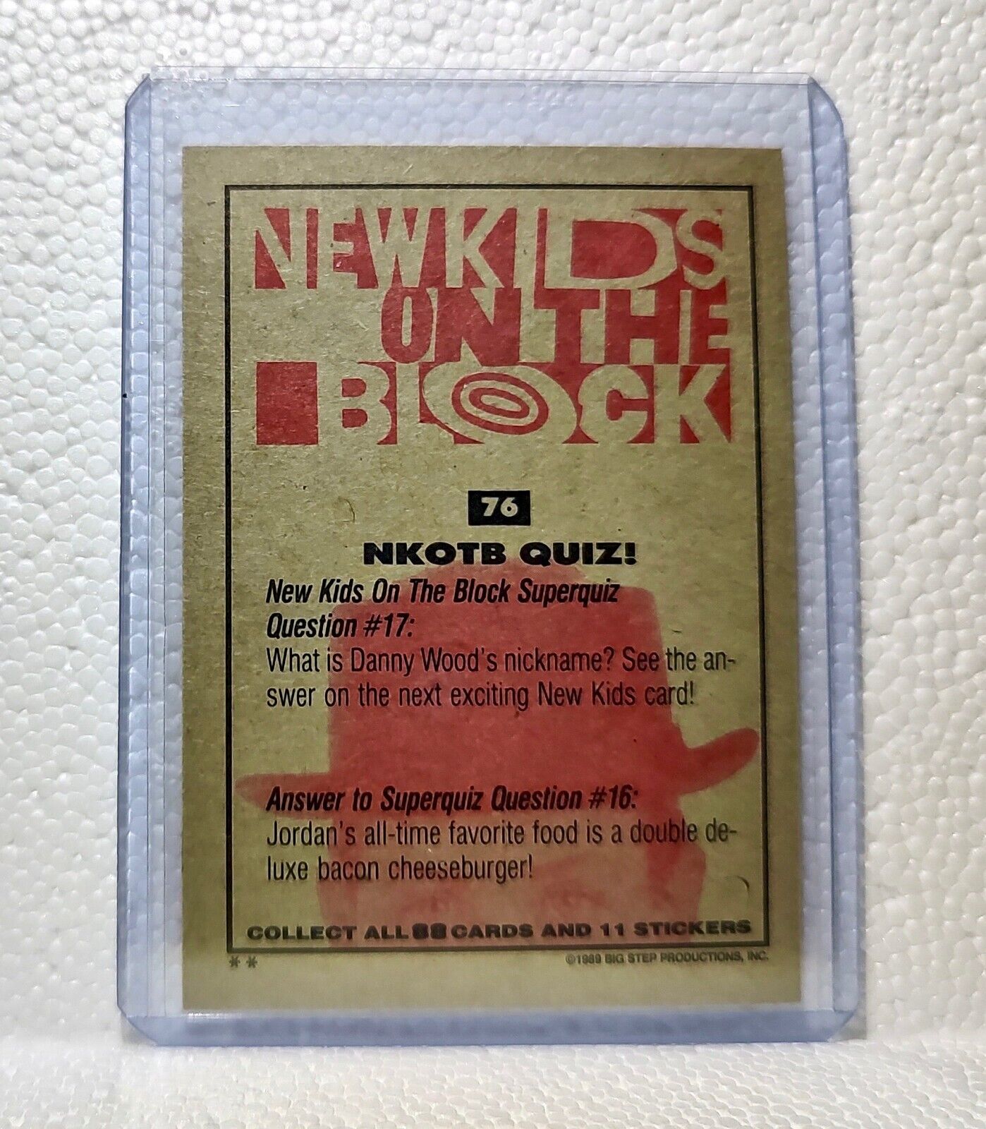 NKOTB Quiz! 1989 New Kids on the Block #76 Trading Card