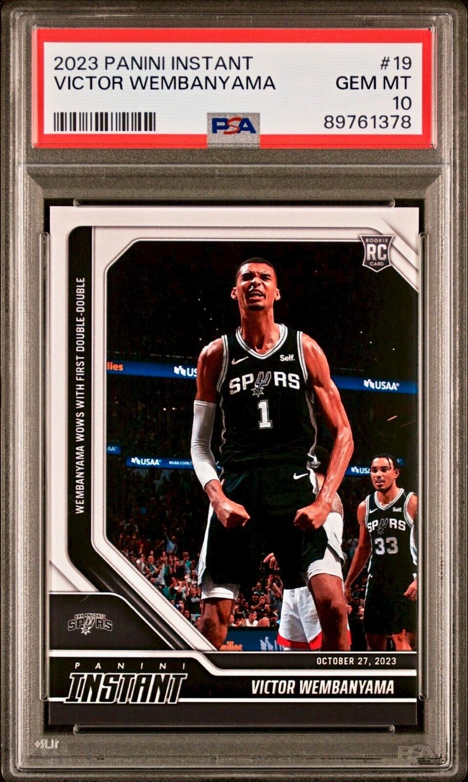 Victor Wembanyama 2023-24 Panini #19 NBA Rookie Card 1 of 18095 PSA 10 Gem Mint