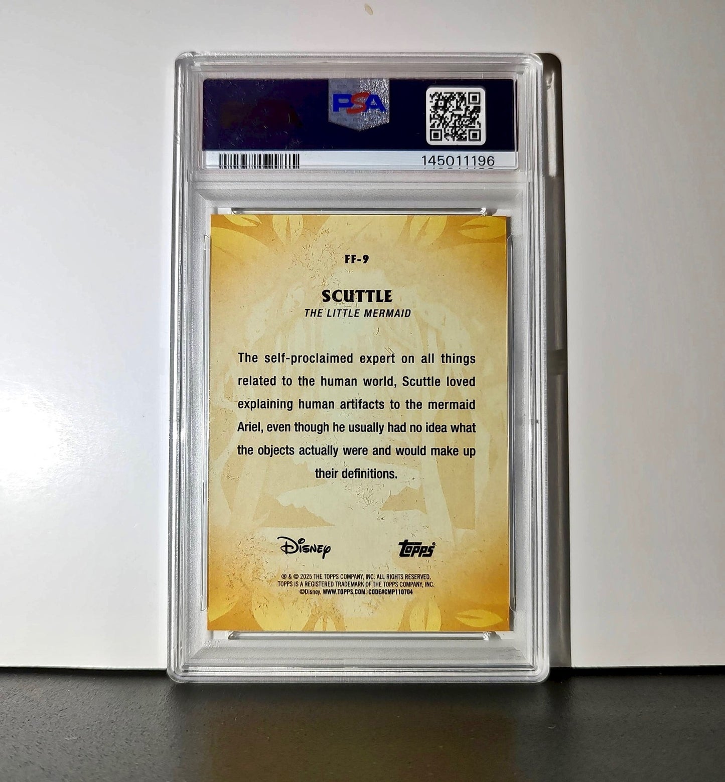 Scuttle 2025 Topps Disney #FF-9 Furry Friends Card The Little Mermaid PSA 9