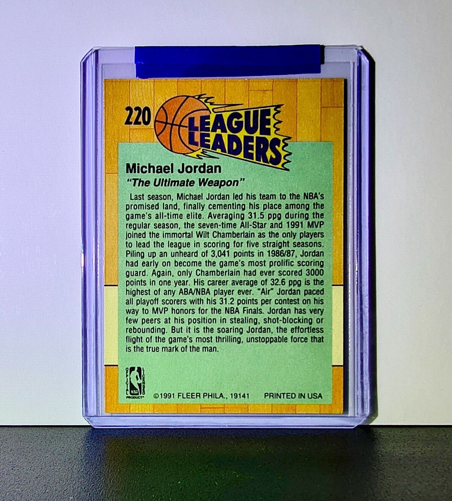 Michael Jordan 1991-92 Fleer League Leaders #220 Basketball Card Chicago Bulls