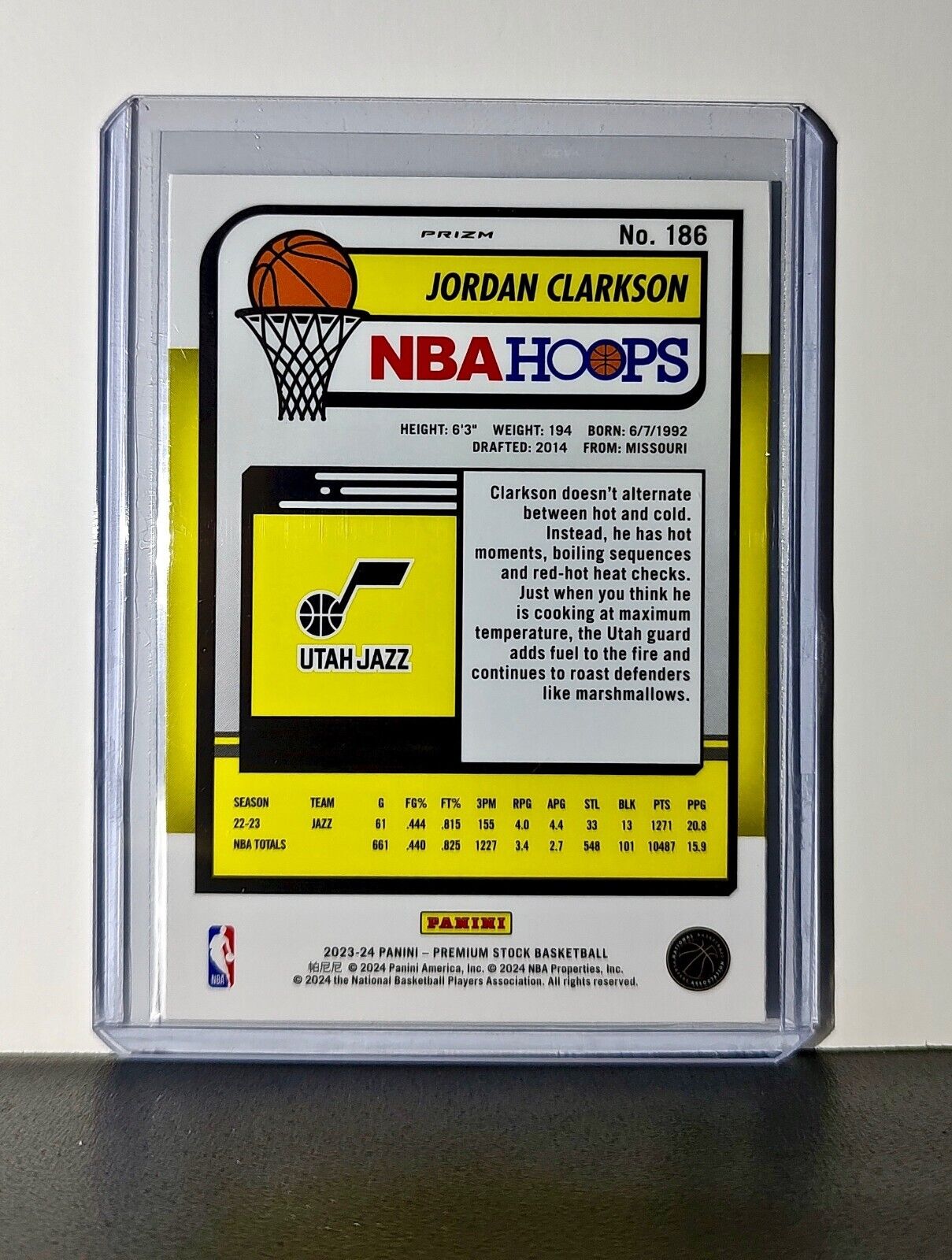 Jordan Clarkson 2023-24 Panini Premium NBA Hoops #186 Pulsar Prizm Jazz