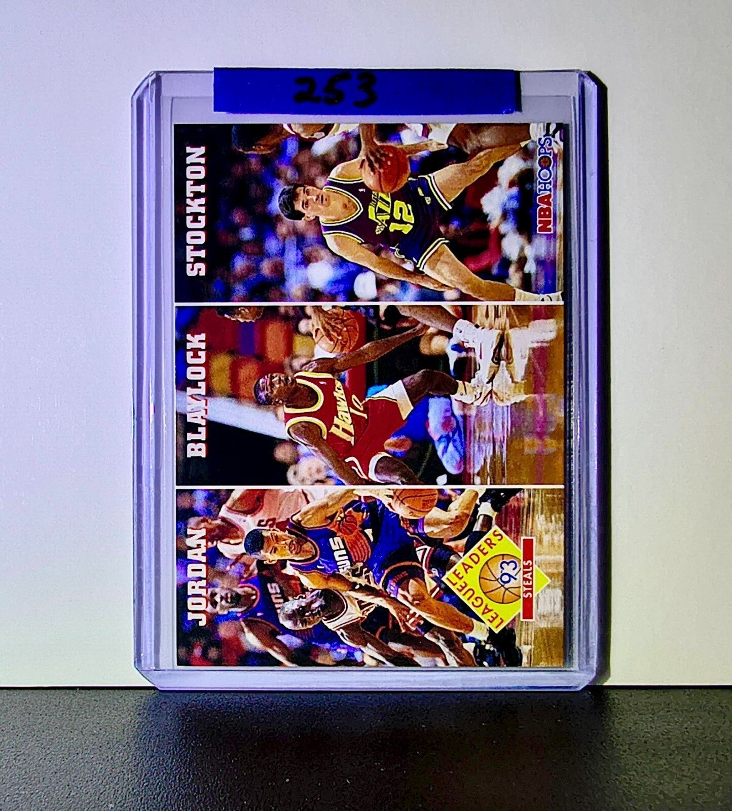 Michael Jordan Blaylock Stockton 1993-94 NBA Hoops League Leaders #289 Bulls