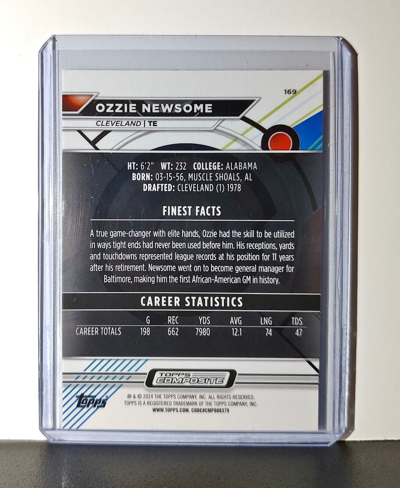 Ozzie Newsome 2023 Topps Finest NFL #169 Card Cleveland Browns