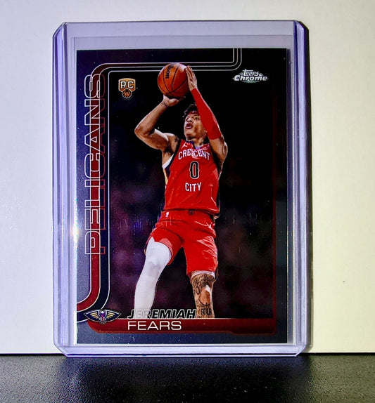 Jeremiah Fears Rookie 2025-26 NBA Topps Chrome Update #157 Card Orleans Pelicans