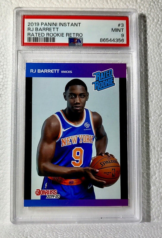 RJ Barrett 2019-20 Panini NBA Rated Rookie Retro Card 1/3431 PSA 9 MINT