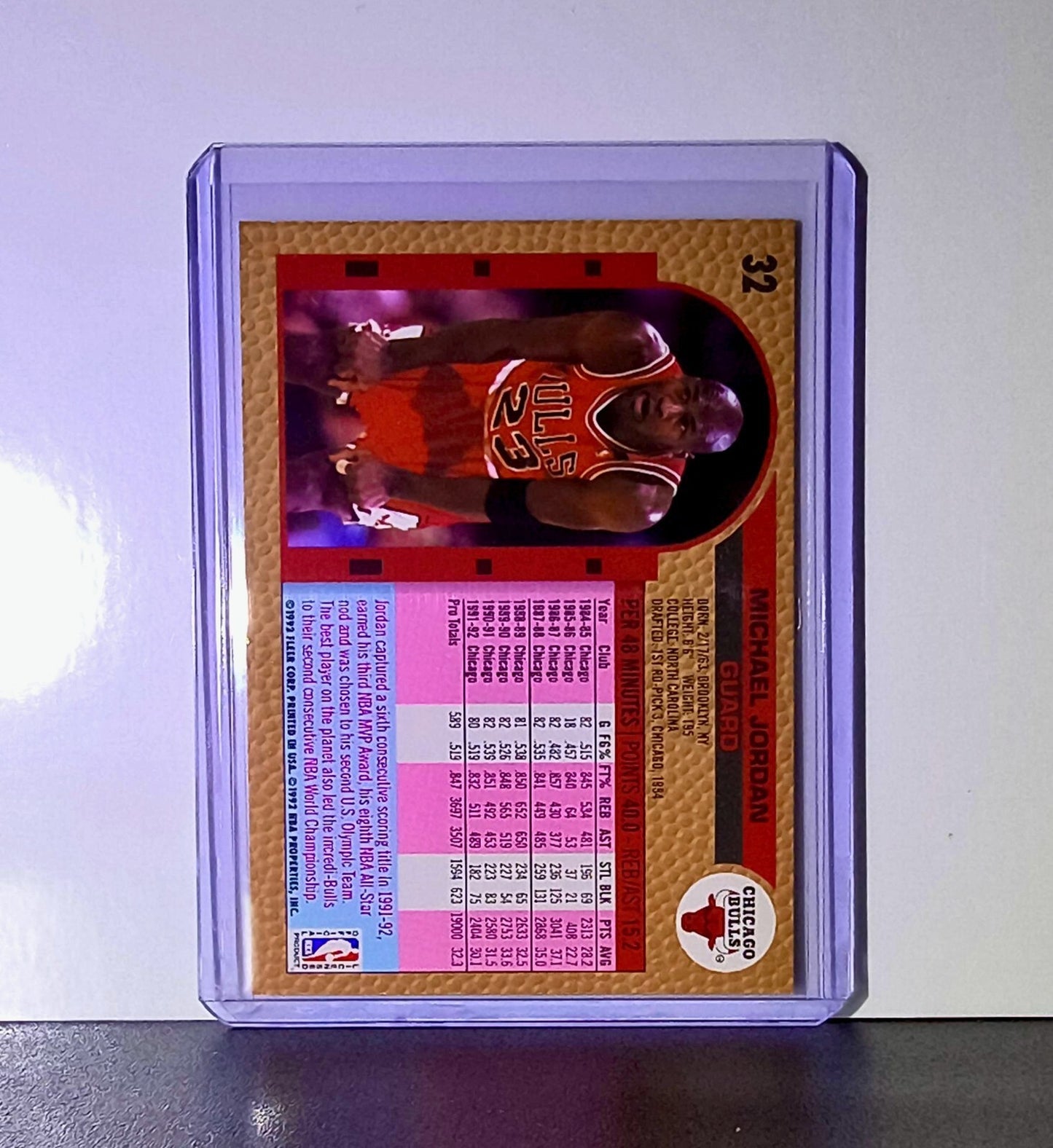 Michael Jordan 1992-93 Fleer #32 Basketball Card Chicago Bulls