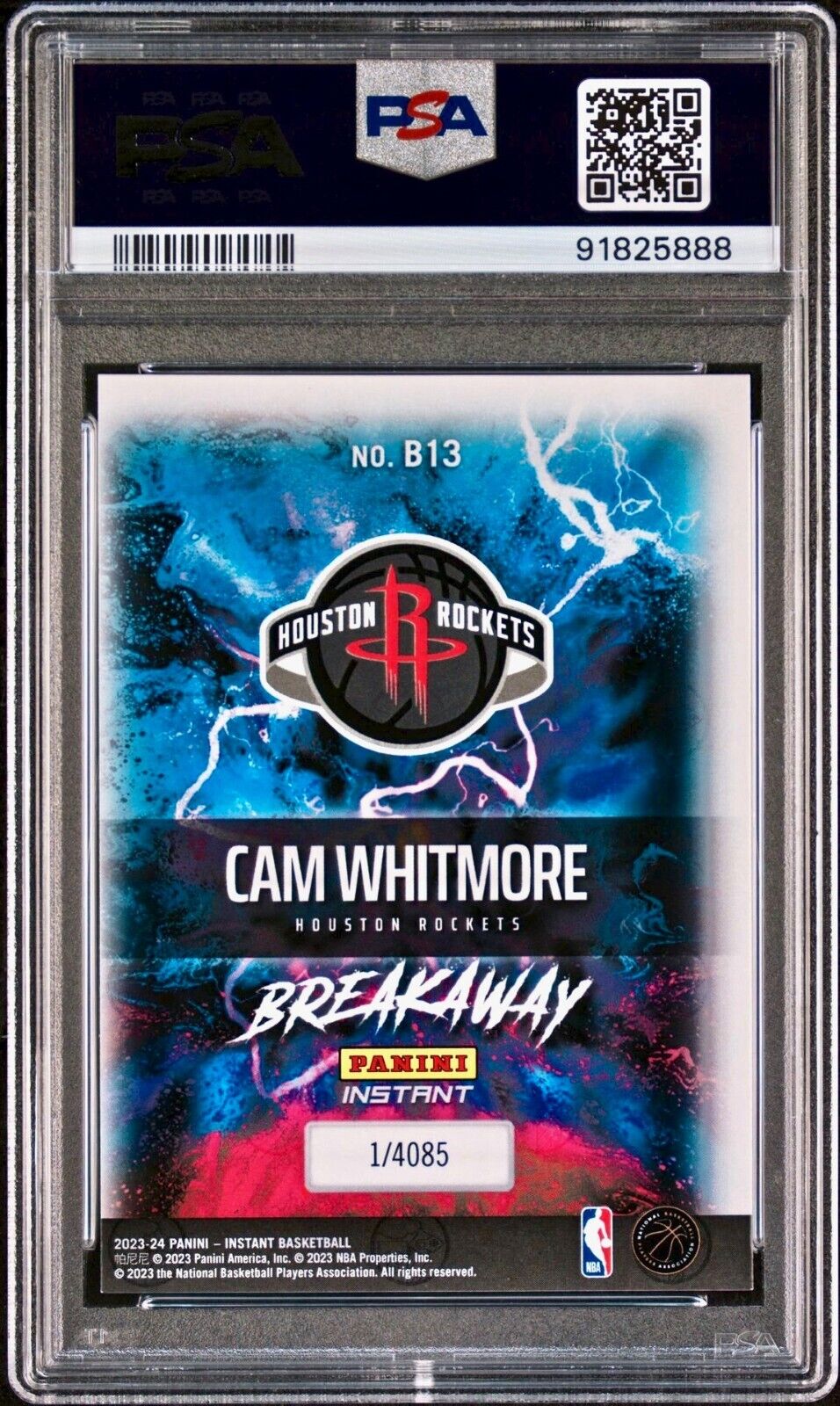 Cam Whitmore 2023-24 Panini NBA Breakaway #13 Rookie Card 1 of 4085 PSA 9 Mint