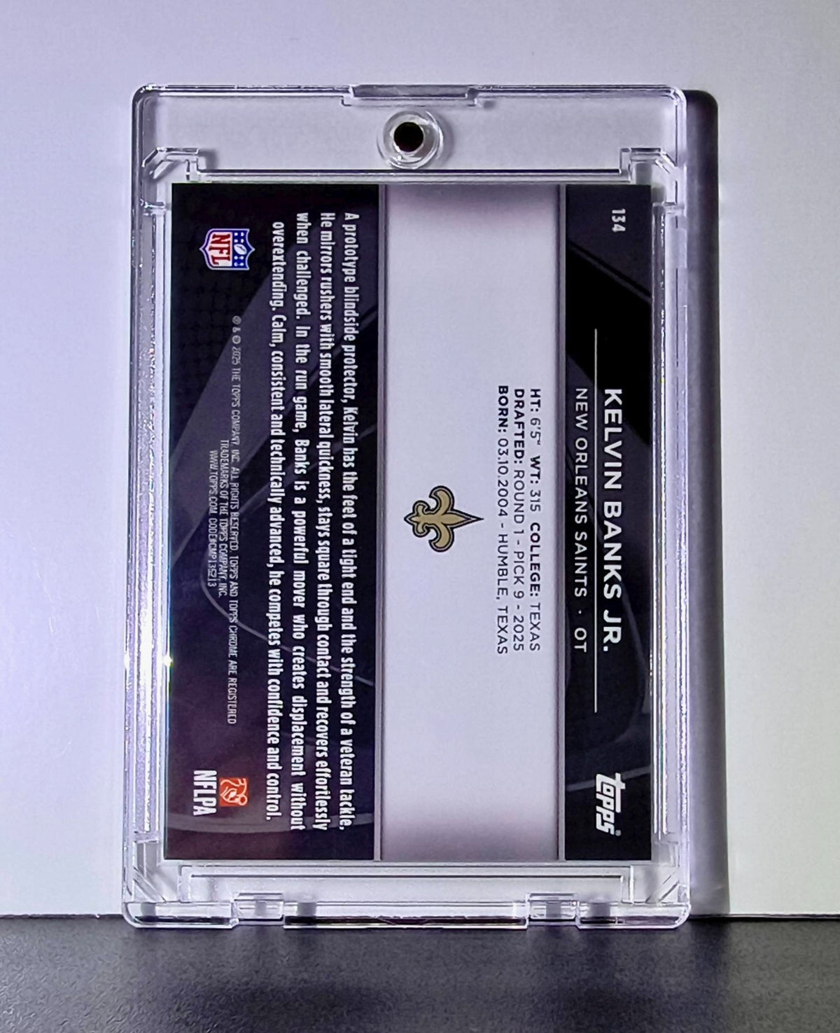 Kelvin Banks Jr Rookie 2025 NFL Topps Chrome Black #134 Blue Refractor 139/150
