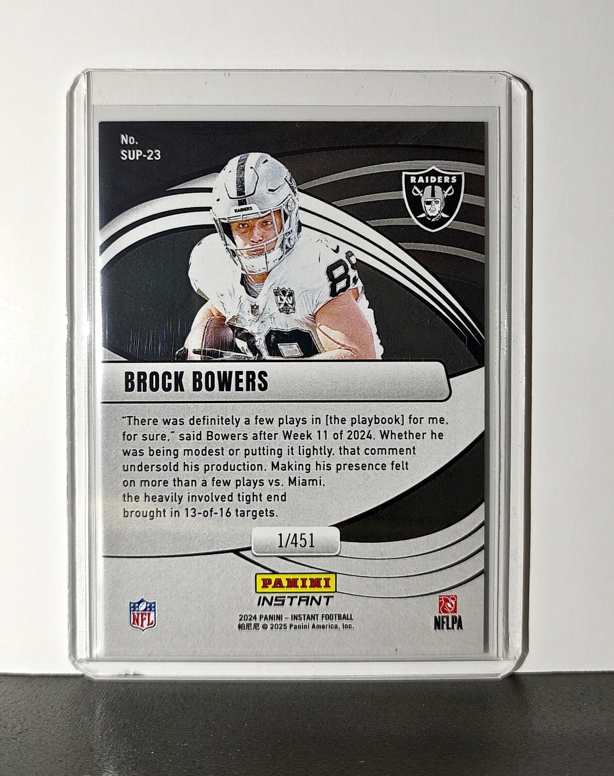 Brock Bowers Rookie 2024 Panini Supernova NFL #23 Football Raiders 1/451