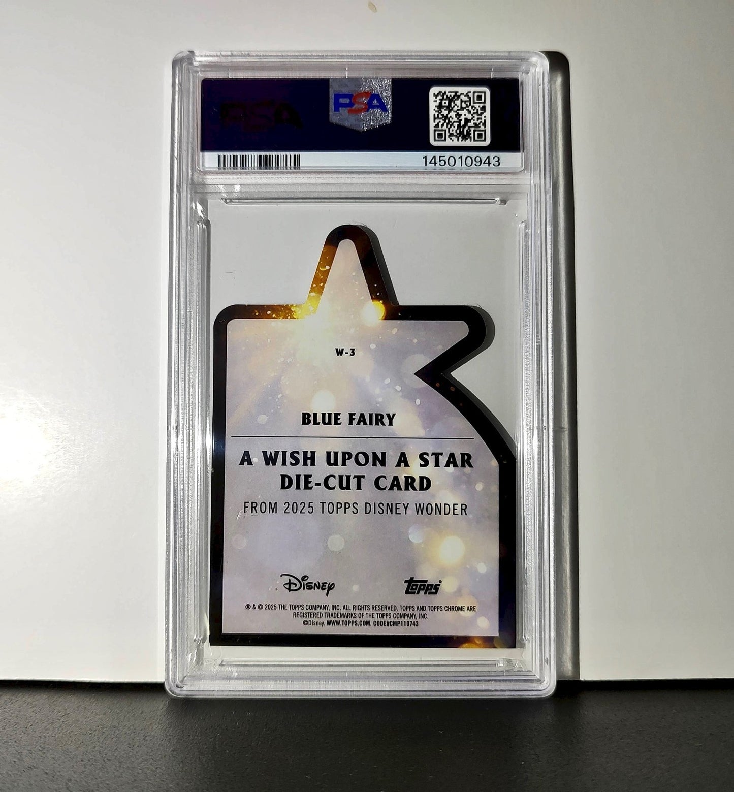 Blue Fairy 2025 Topps Chrome Disney #W-3 Wish Upon A Star Die Cut PSA 10