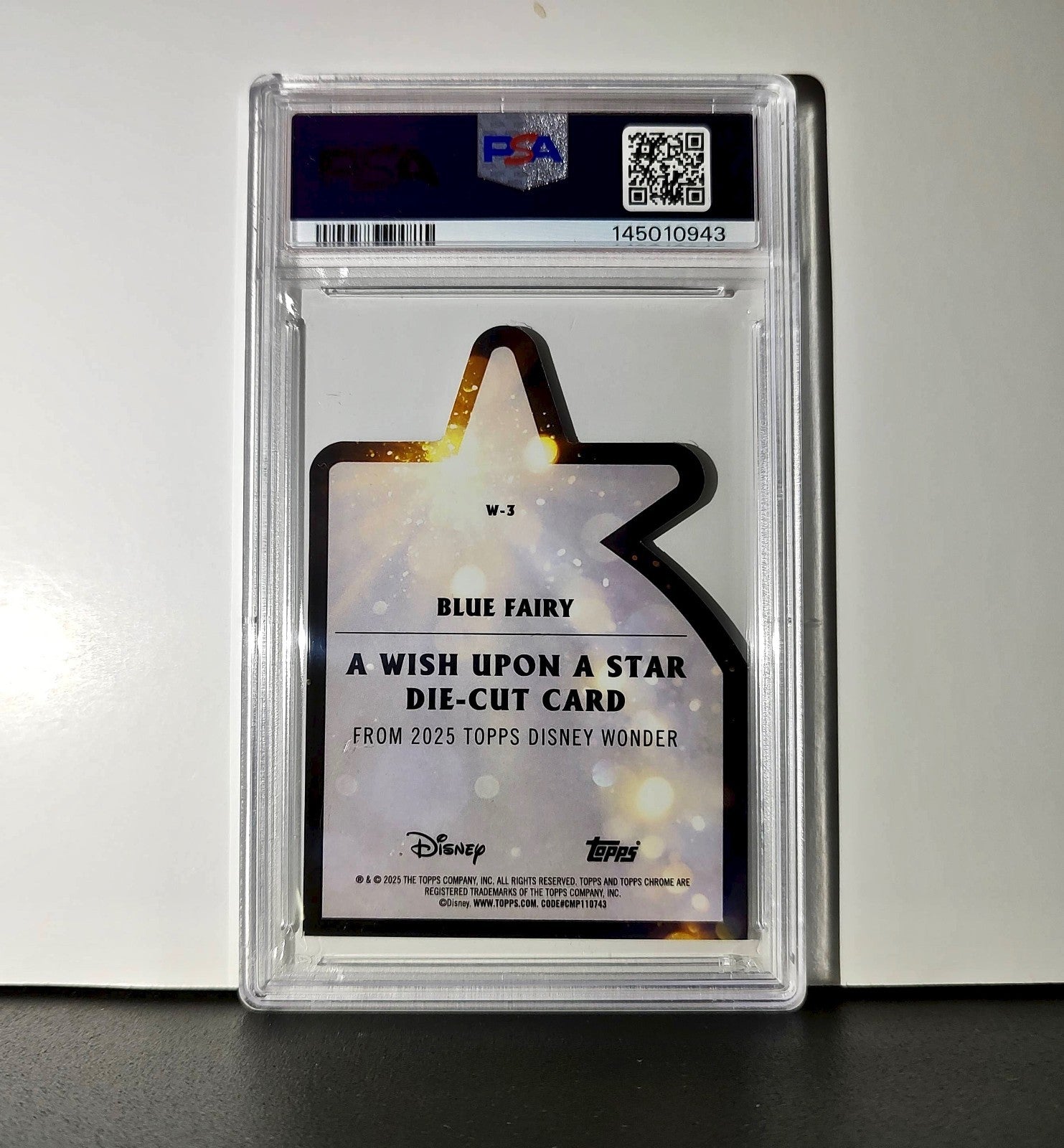 Blue Fairy 2025 Topps Chrome Disney #W-3 Wish Upon A Star Die Cut PSA 10