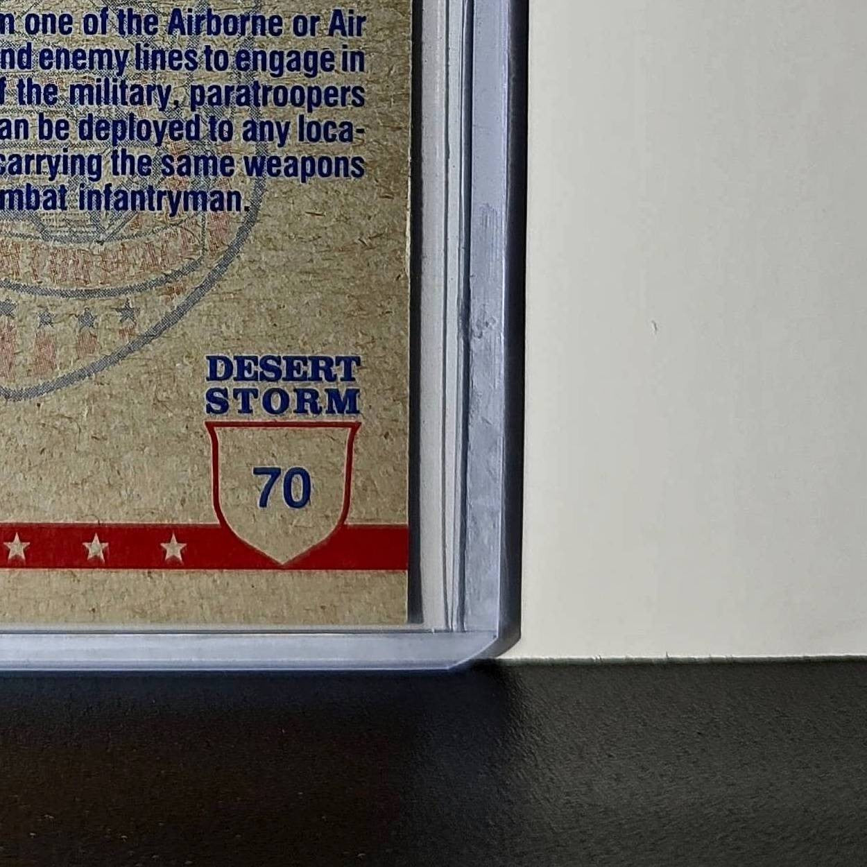 Paratrooper in Flight 1991 Topps Desert Storm #70 Card