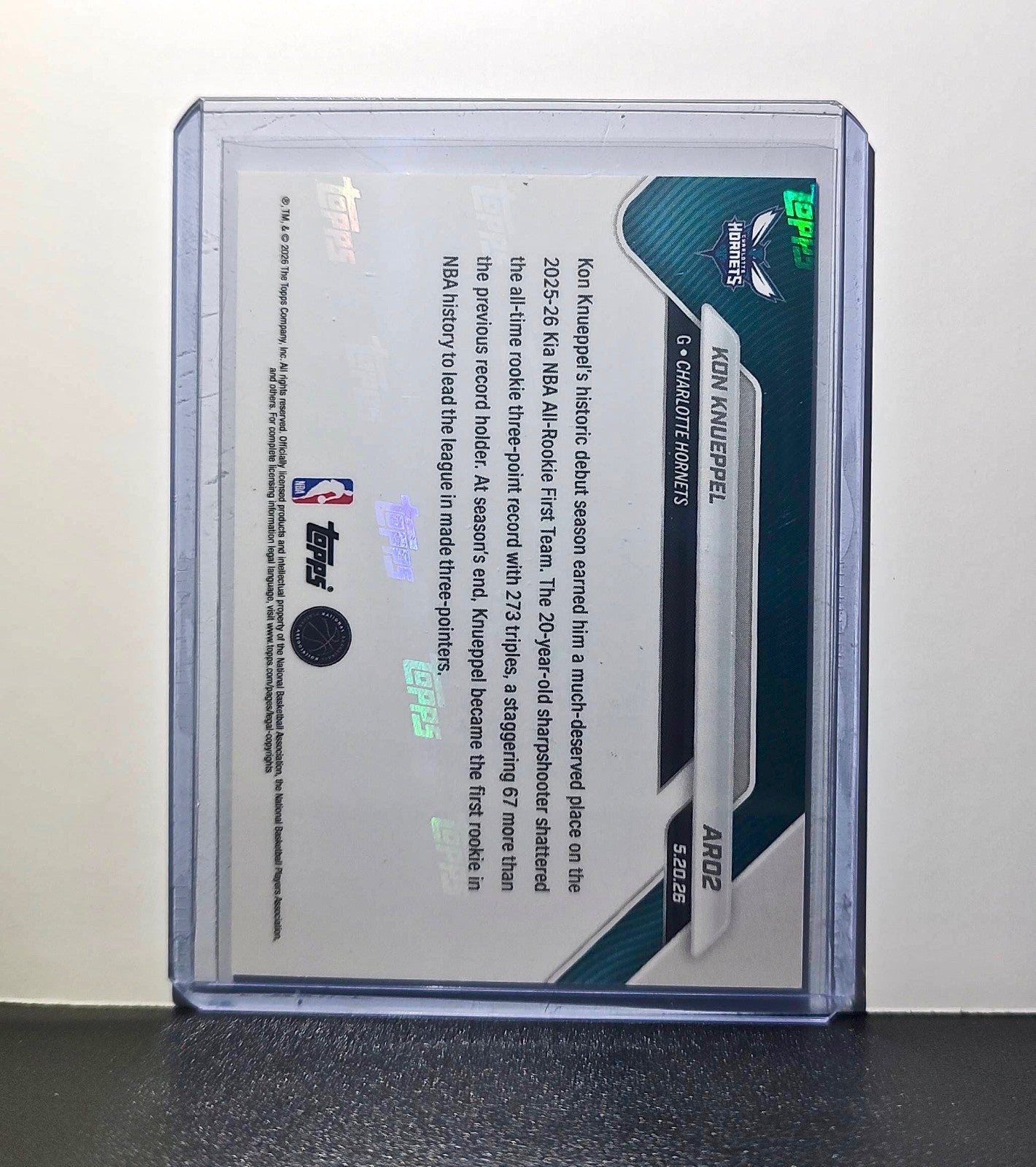 Kon Knueppel Rookie 2025-26 Topps Now NBA All-Rookie 1st Team Hornets