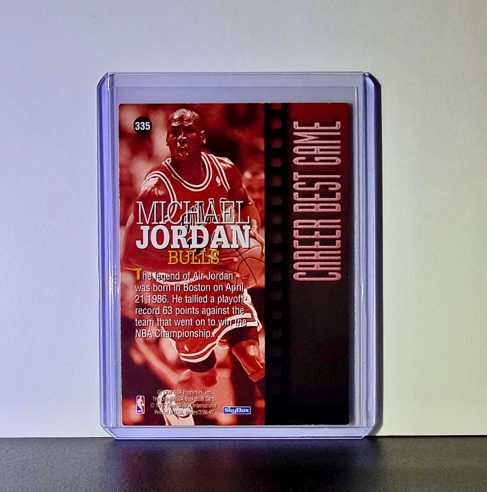 Michael Jordan 1996-97 NBA Hoops Career Best Game #335 Card Chicago Bulls