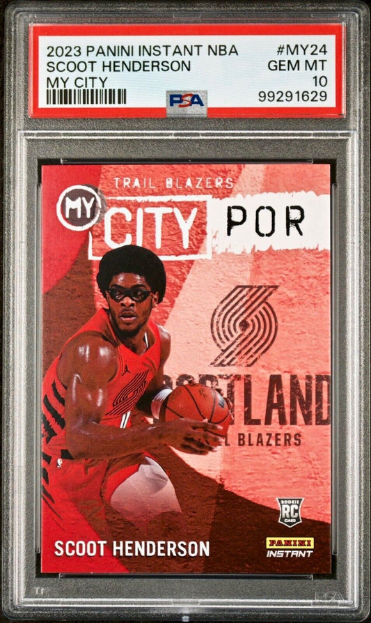 Scoot Henderson 2023 Panini MyCity Rookie NBA #MY-24 Basketball Card PSA 10 Gem