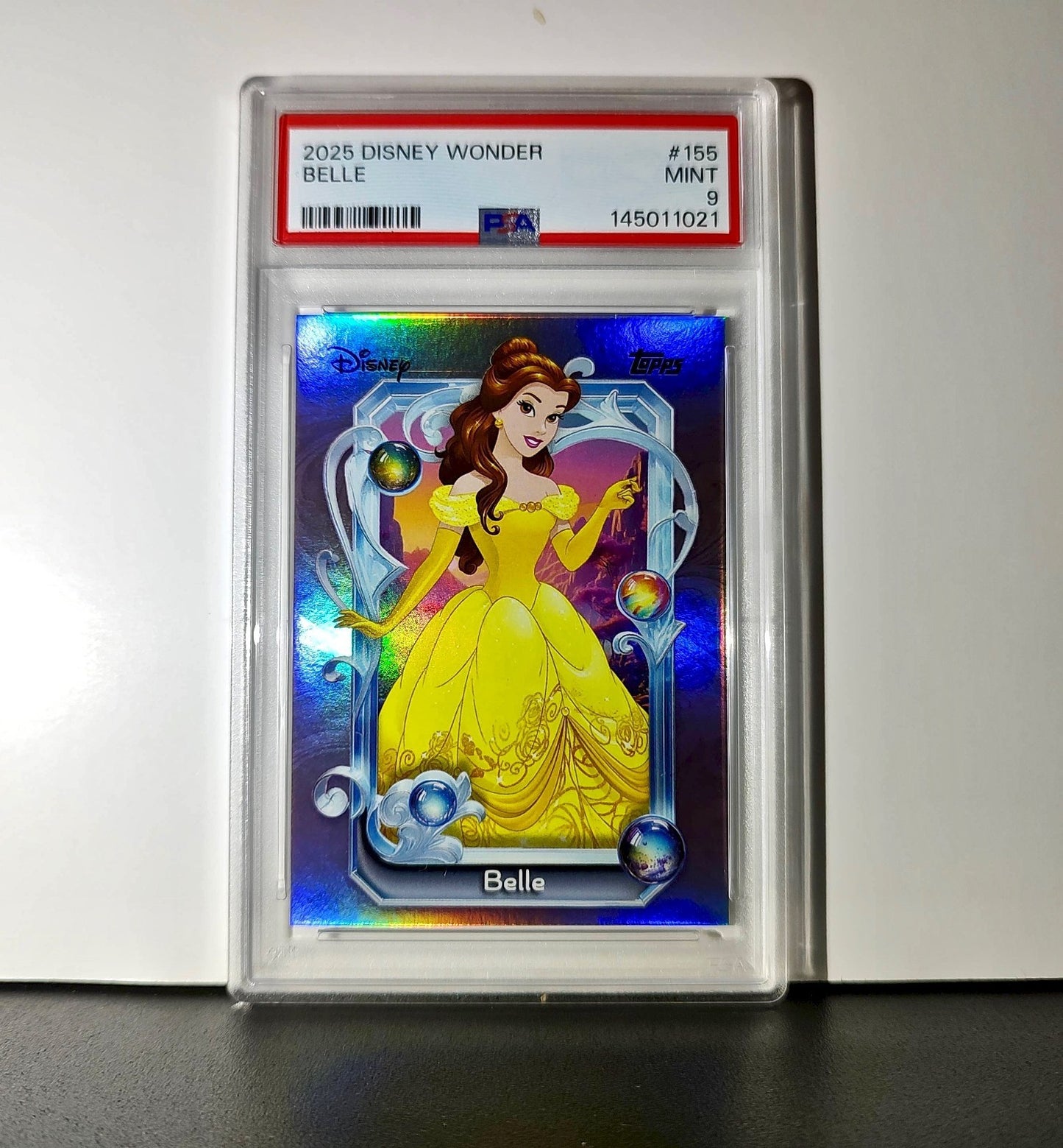 Belle 2025 Topps Disney Cartoon Princess #155 Card Beauty and the Beast PSA 9