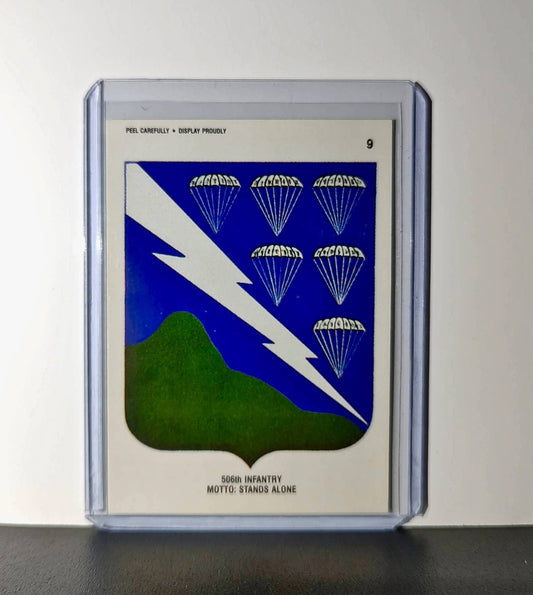 506th Infantry Motto: Stands Alone 1991 Topps Desert Storm #9 Sticker