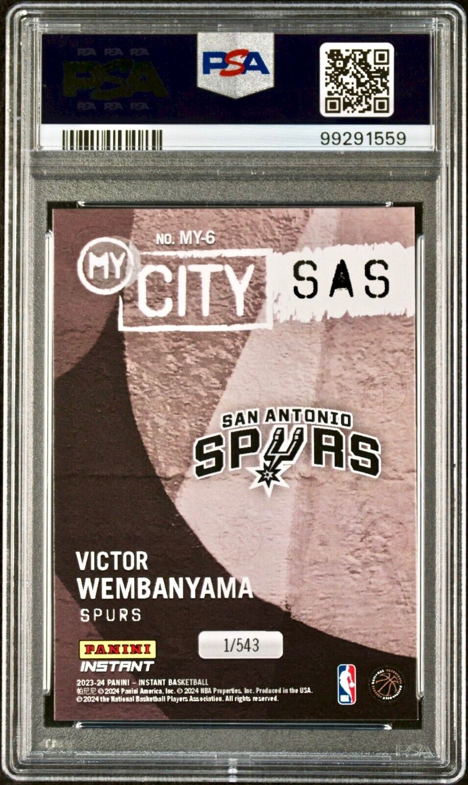 Victor Wembanyama 2023 Panini MyCity Rookie NBA #MY-6 Card PSA 9 Mint