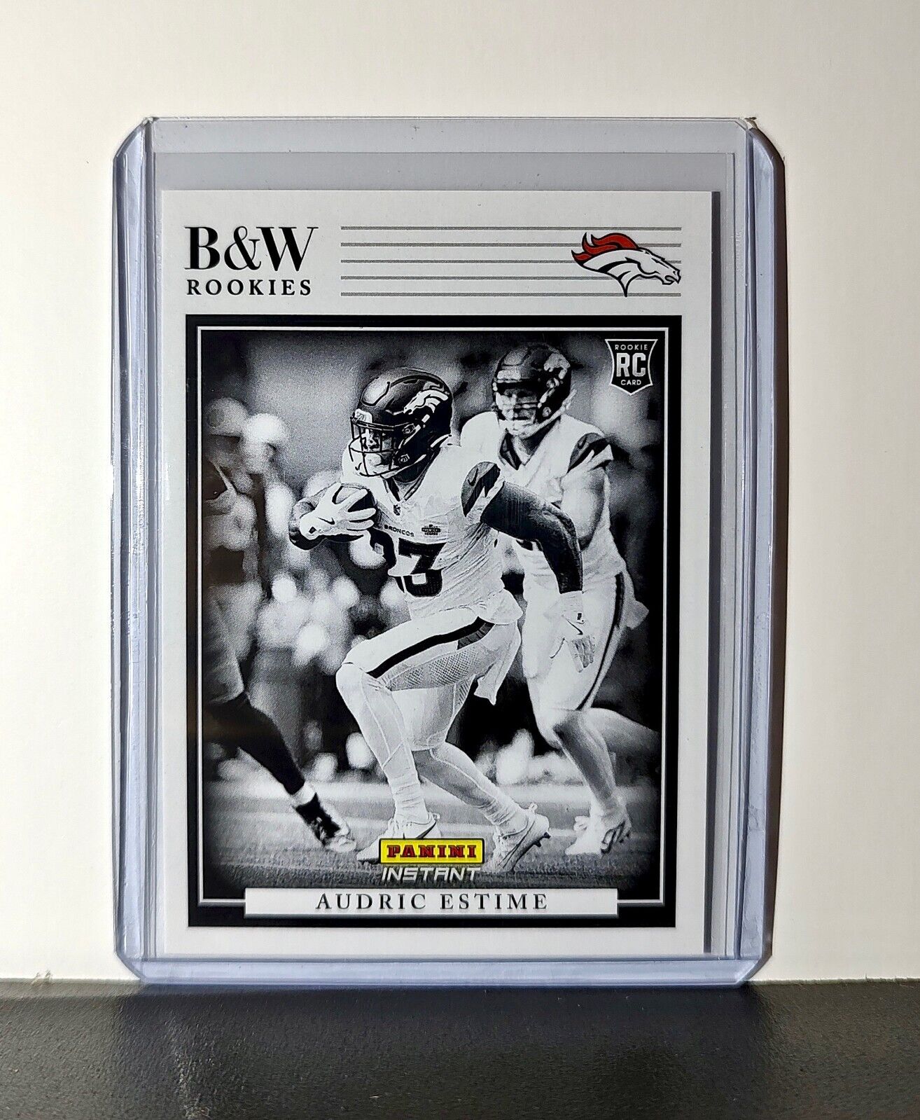 Audric Estime 2024 Panini NFL #14 Black & White Rookies Card Broncos 1 of 680