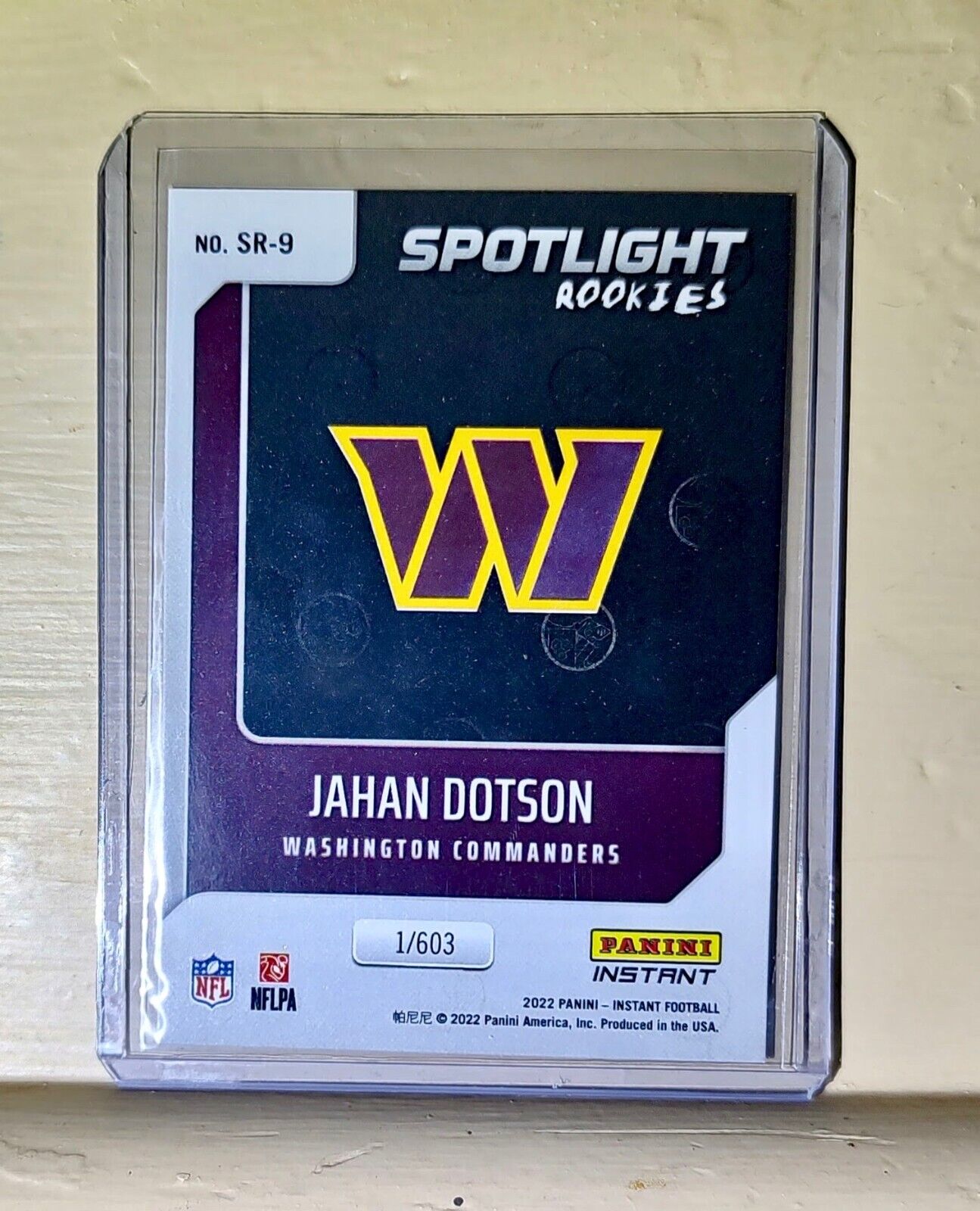 Jahan Dotson 2022 NFL Panini #9 Spotlight Rookie Football Card 1/603