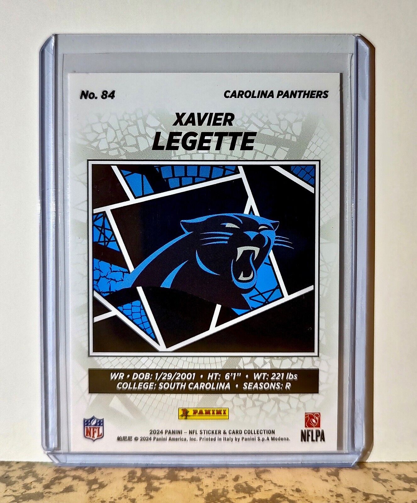 Xavier Legette 2024 Panini NFL #84 Rookie Sticker Card Carolina Panthers