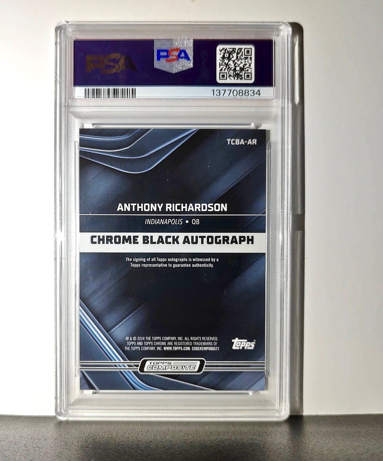 Anthony Richardson 2023 Topps Chrome Black #TCBA-AR PSA 10 Auto 10