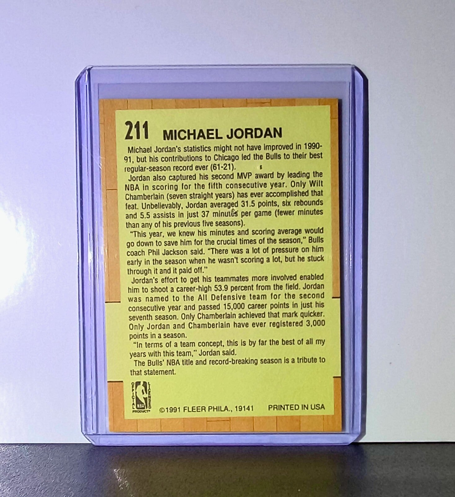 Michael Jordan 1991-92 Fleer All-Star Team #211 Basketball Card Chicago Bulls