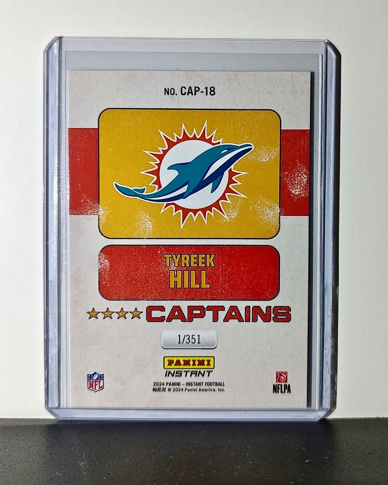 Tyreek Hill 2024 Panini Captains NFL #18 Card Miami Dolphins 1/351