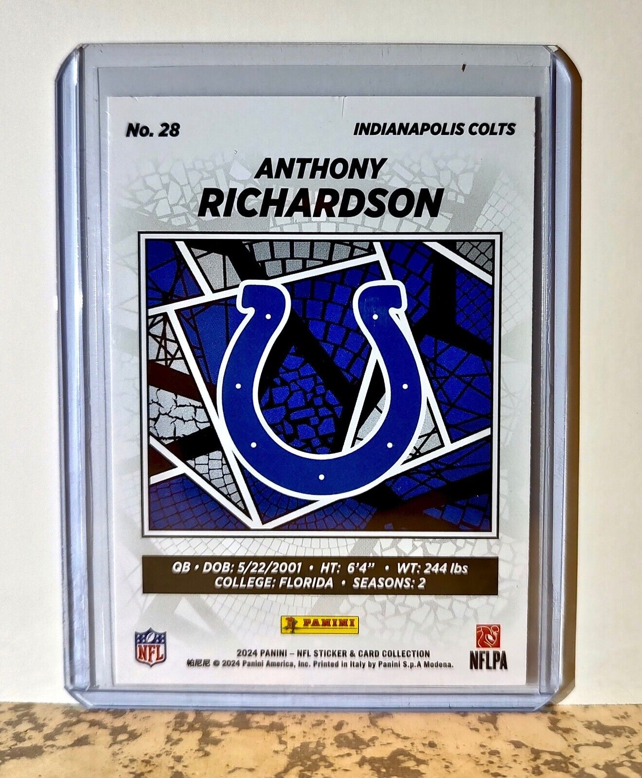 Anthony Richardson 2024 Panini NFL #28 Silver Foil Sticker Card Colts