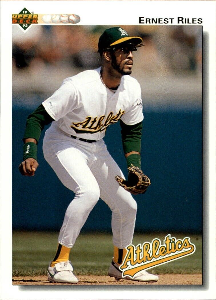 Ernest Riles 1992 Upper Deck MLB #494 Baseball Card Oakland Athletics