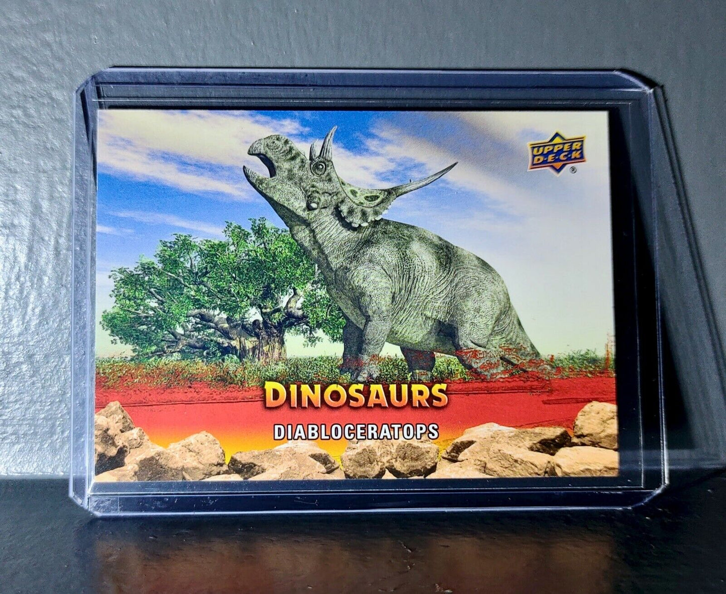 2015 Upper Deck Dinosaurs Diabloceratops Extinction Red Parallel #56 Card