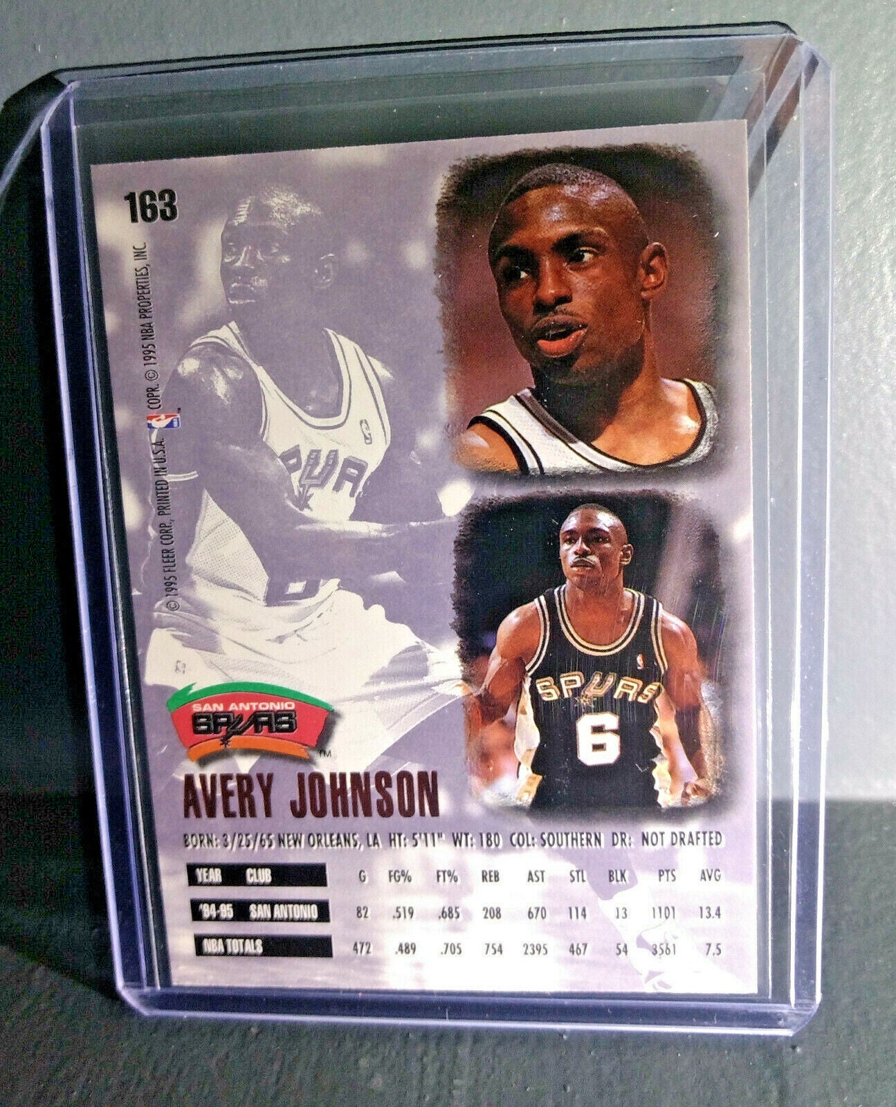 1995-96 Avery Johnson Fleer Ultra #163 Basketball Card