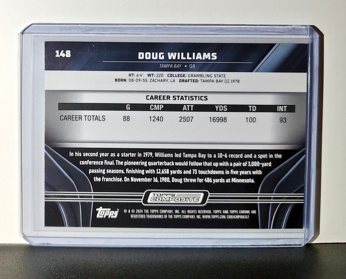 Doug Williams 2023 Topps Chrome Black NFL #148 Card Tampa Bay Buccaneers