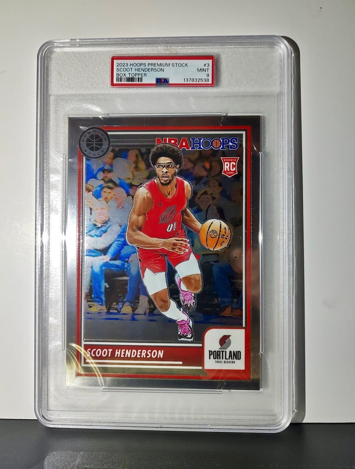 Scoot Henderson 2023 Panini Premium Stock NBA Hoops #3 Jumbo PSA 9 Mint