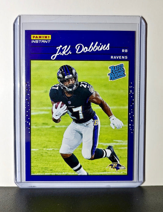 JK Dobbins Rookie 2020 Panini NFL #23 Rated Rookie Card Baltimore Ravens