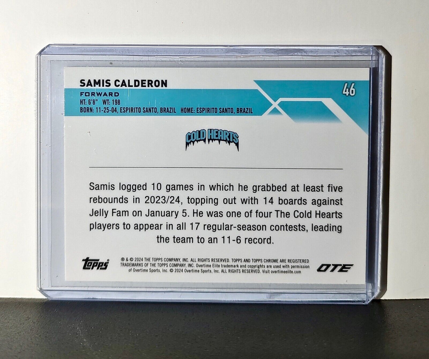 Samis Calderon Rookie Card 2023-24 Topps Chrome Overtime #46 Cold Hearts