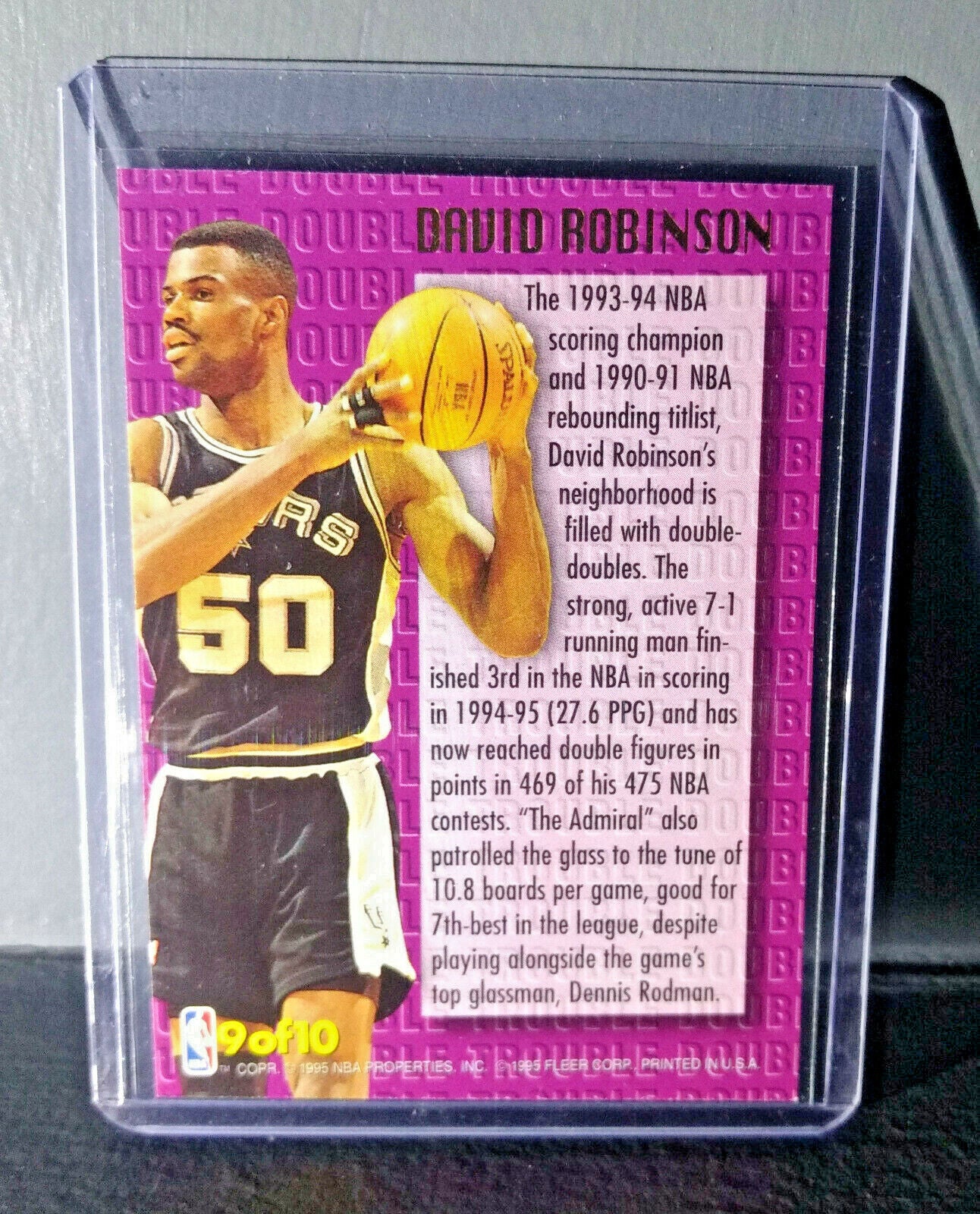 1995-96 David Robinson Fleer Ultra Double Trouble #9 Basketball Card