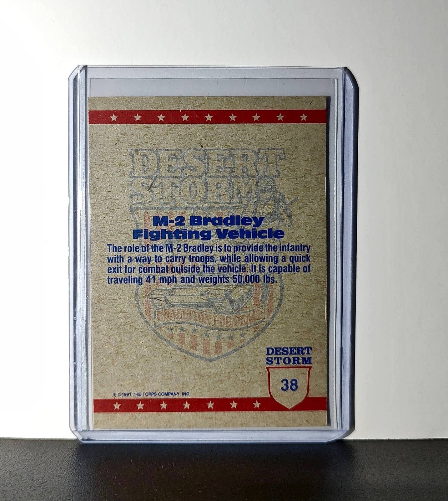M2 Bradley Fighting Vehicle 1991 Topps Desert Storm #38 Card