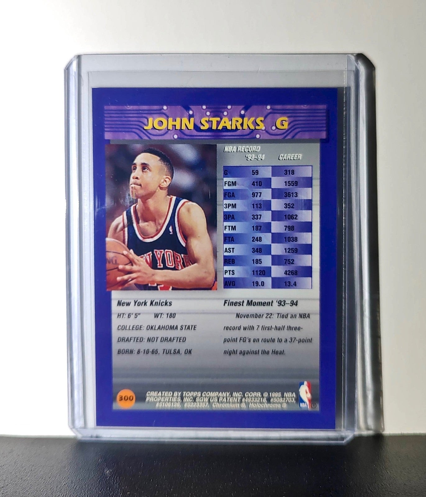 John Starks 1994-95 Topps Finest #300 Basketball Card