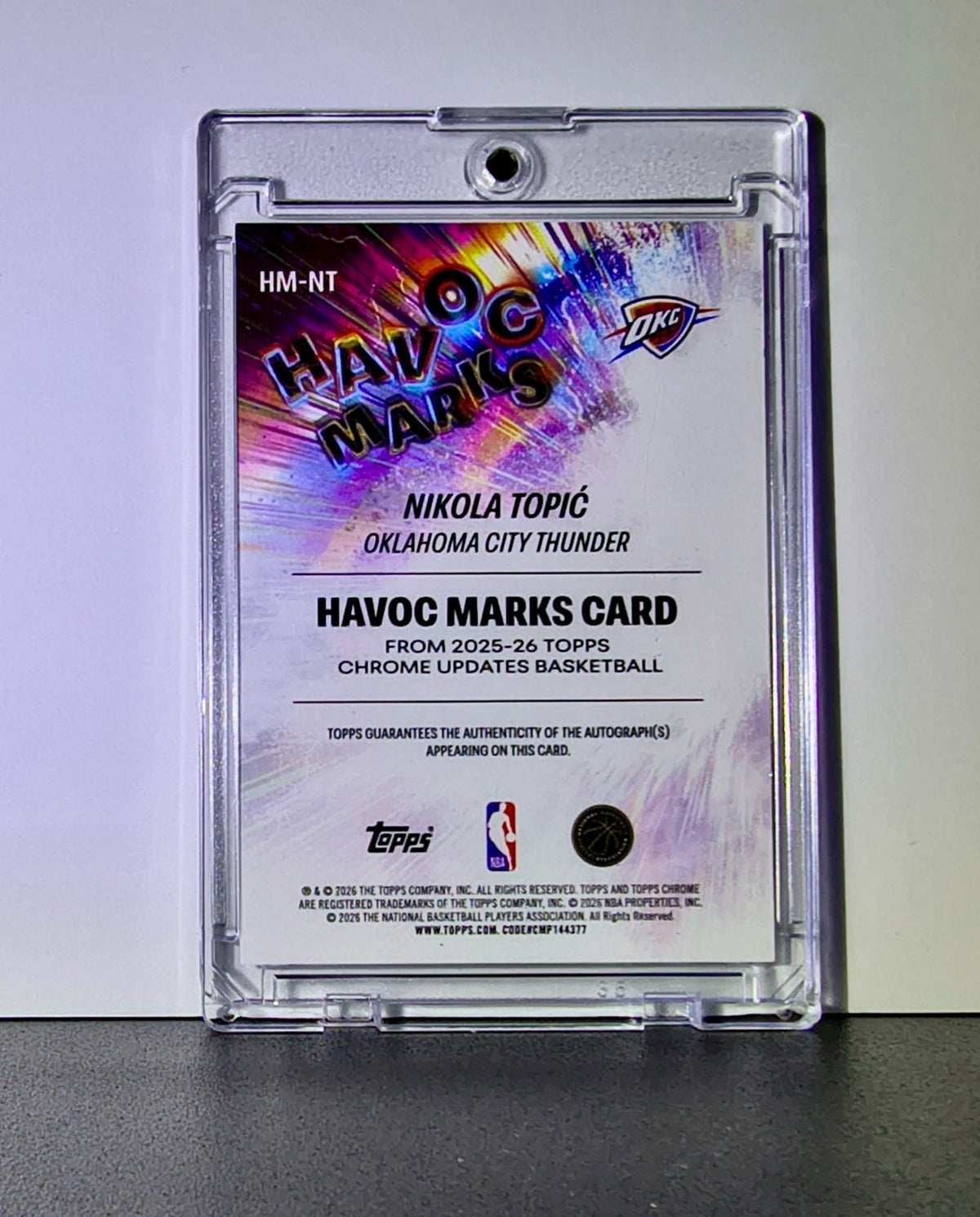 Nikola Topic 2025-26 NBA Topps Chrome Update #HM-NT Blue Refractor Auto 020/150