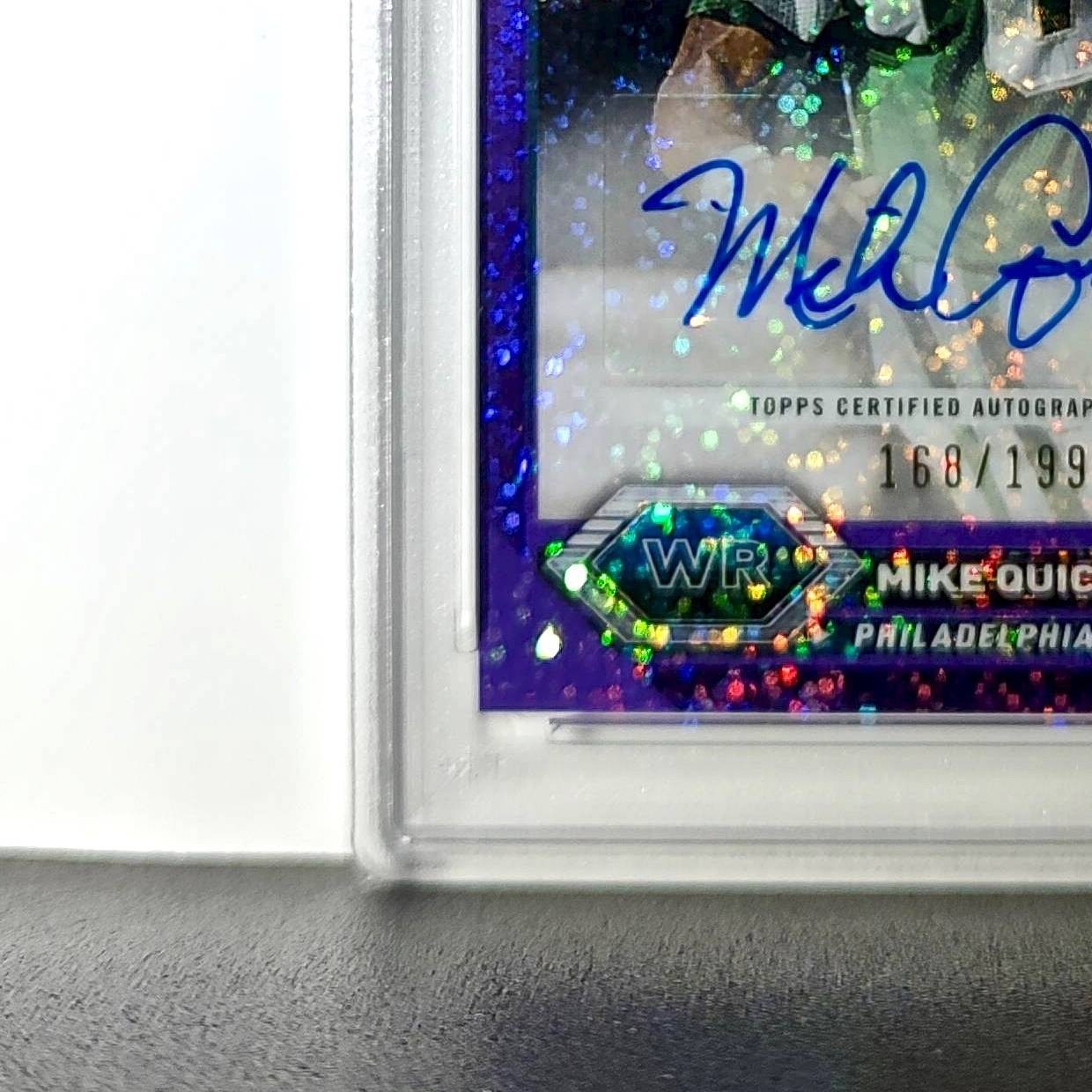 Mike Quick 2023 Topps Purple Speckle Refractor 168/199 PSA 10 Auto 10