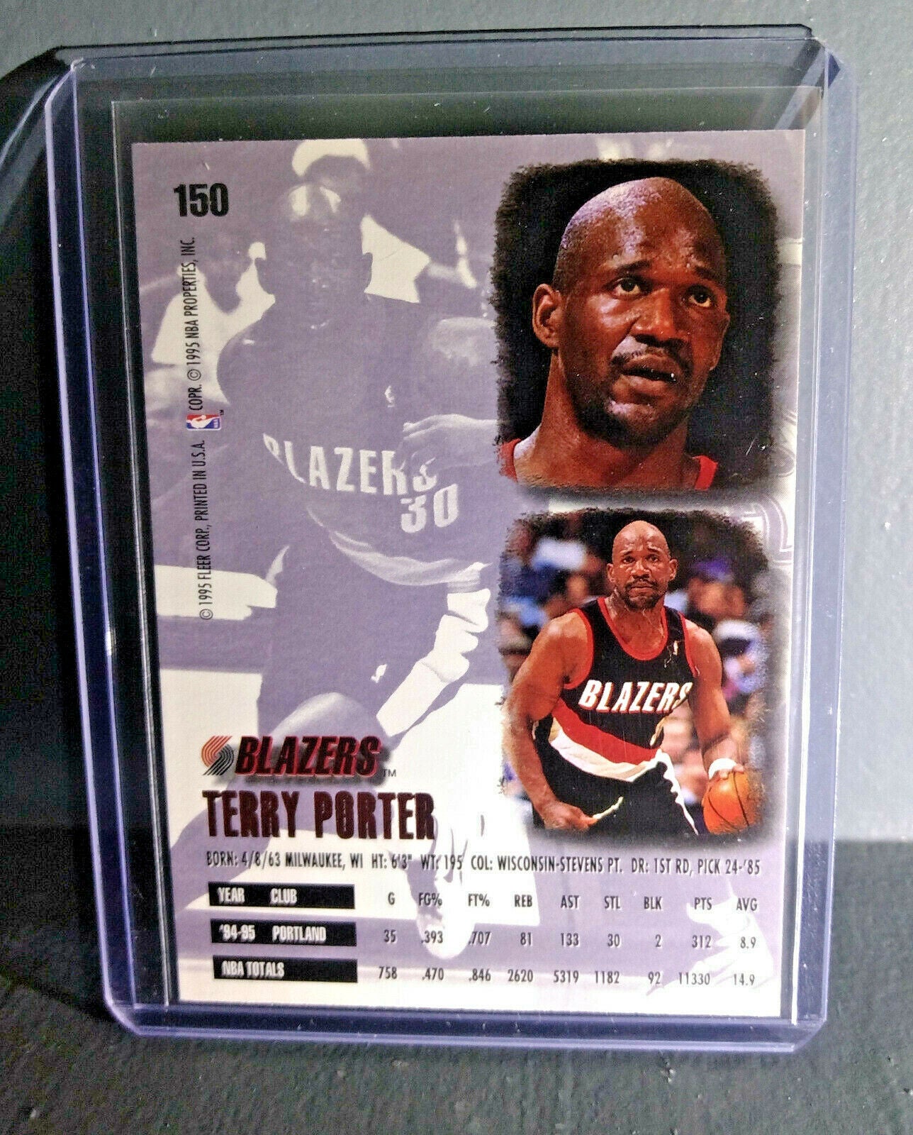 1995-96 Terry Porter Fleer Ultra #150 Basketball Card